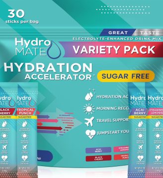 NatureWorks Electrolyte Powder Sugar-Free Hydration Packets Variety Pack HydroMATE 30 Sticks
