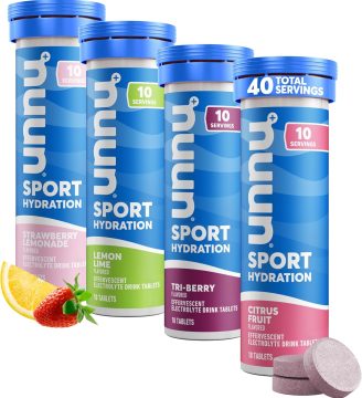 Nuun Sport Electrolyte Tablets for Proactive Hydration, Mixed Flavors, 4 Pack (40 Servings)
